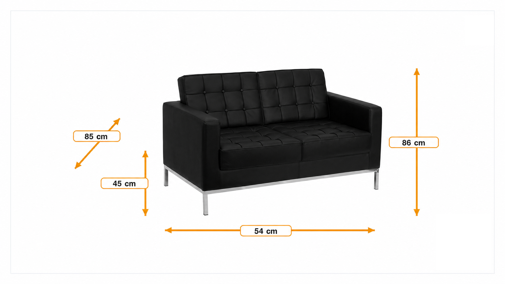 Product dimensions for Divan 2 places Florence Canapé 2 places | FurnFurn