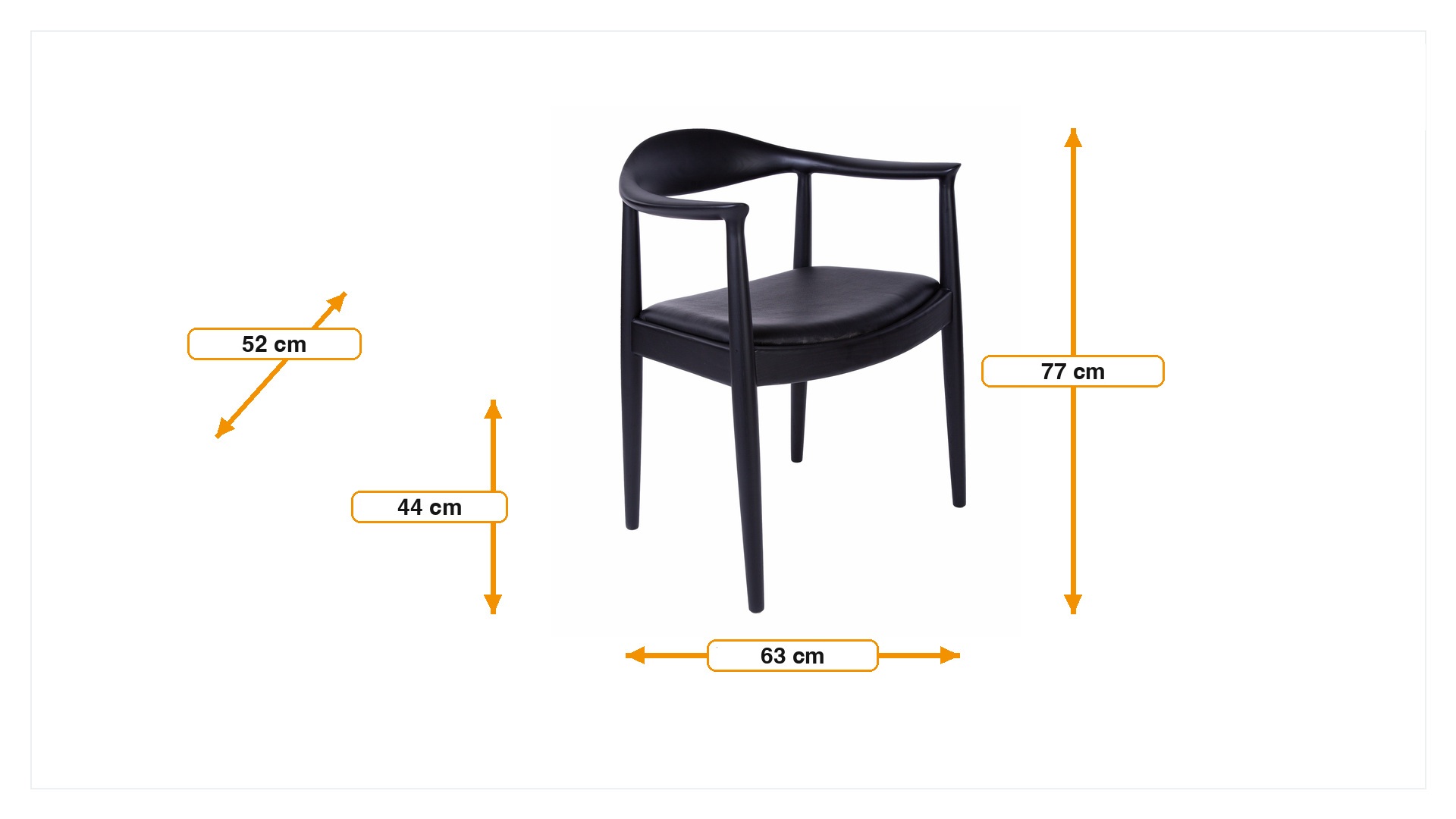 Product dimensions for Sedia da pranzo kennedy chair pelle | FurnFurn