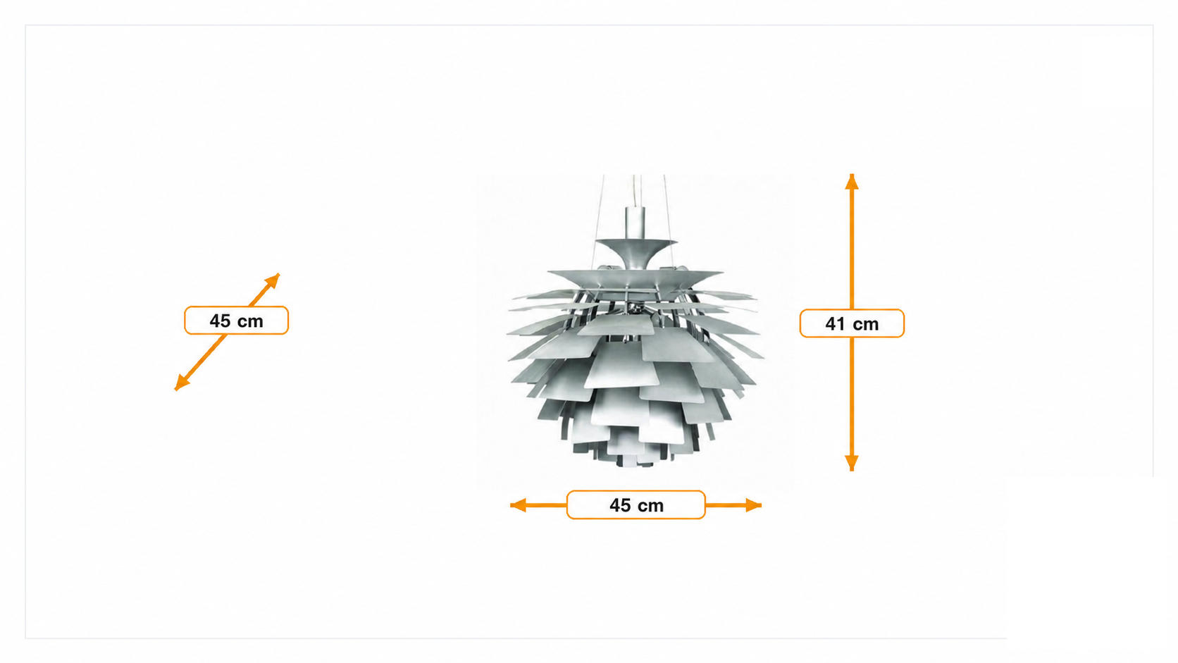 Product dimensions for Pendentif Artichaut lampe 48cm | FurnFurn