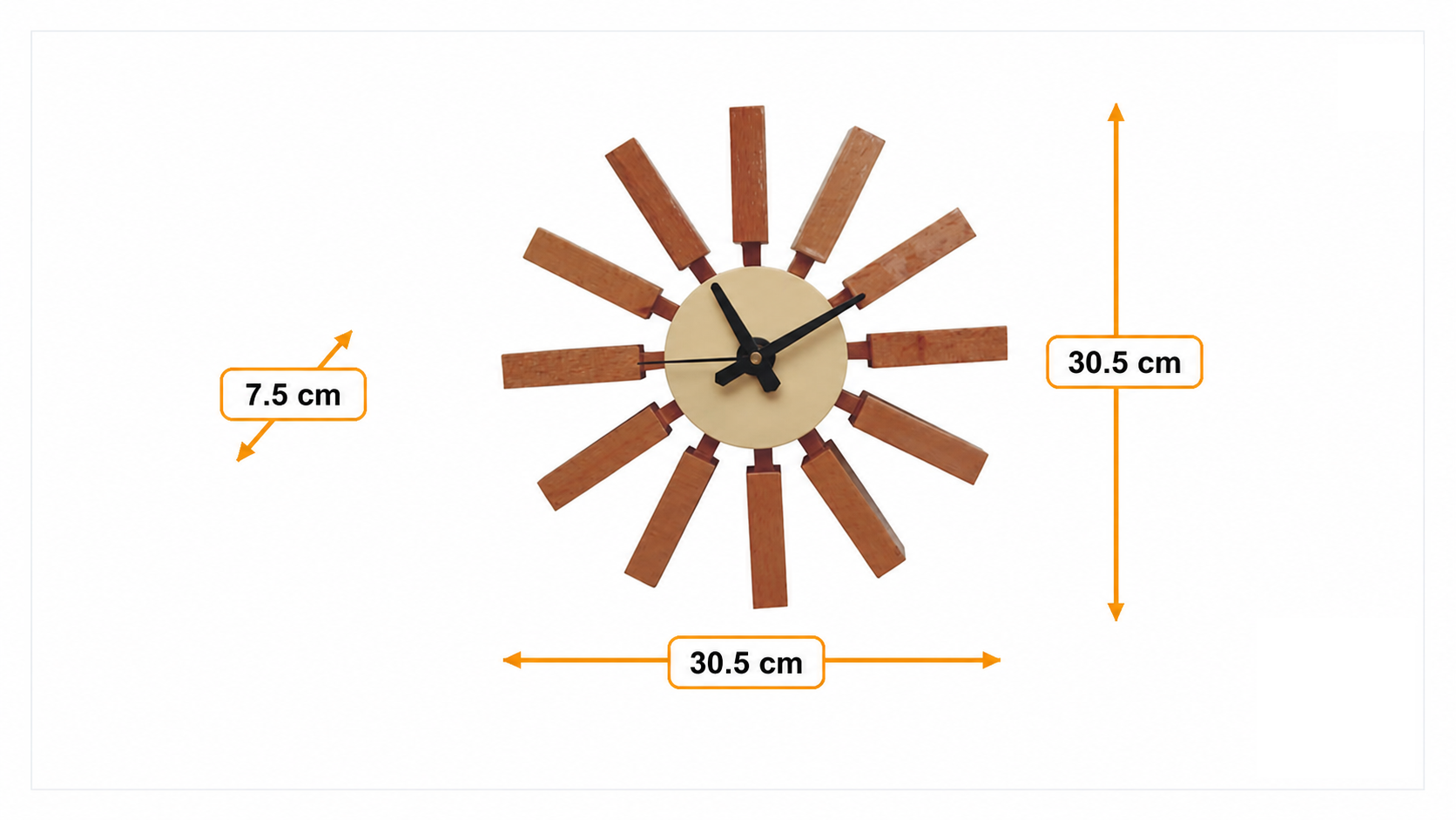 Product dimensions for Wall clock Block clock | FurnFurn