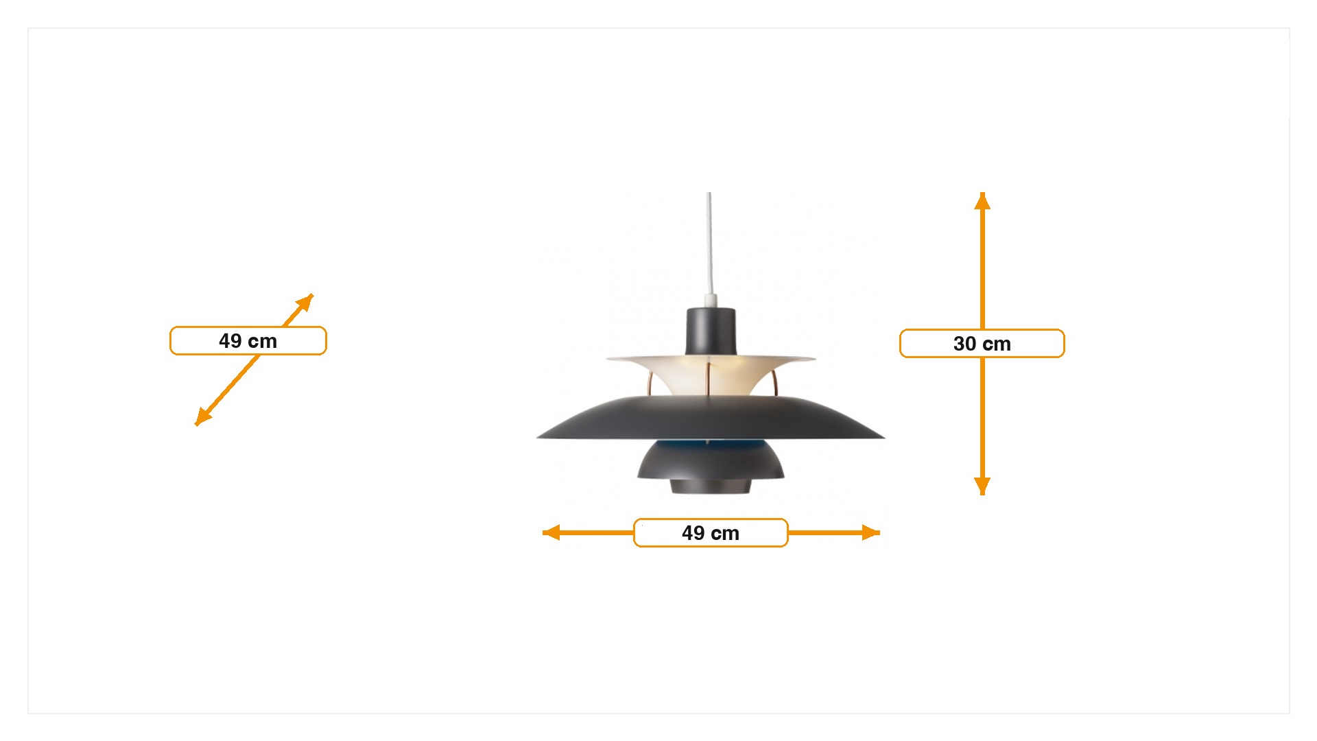 Product dimensions for Hanglamp DPH50 | FurnFurn