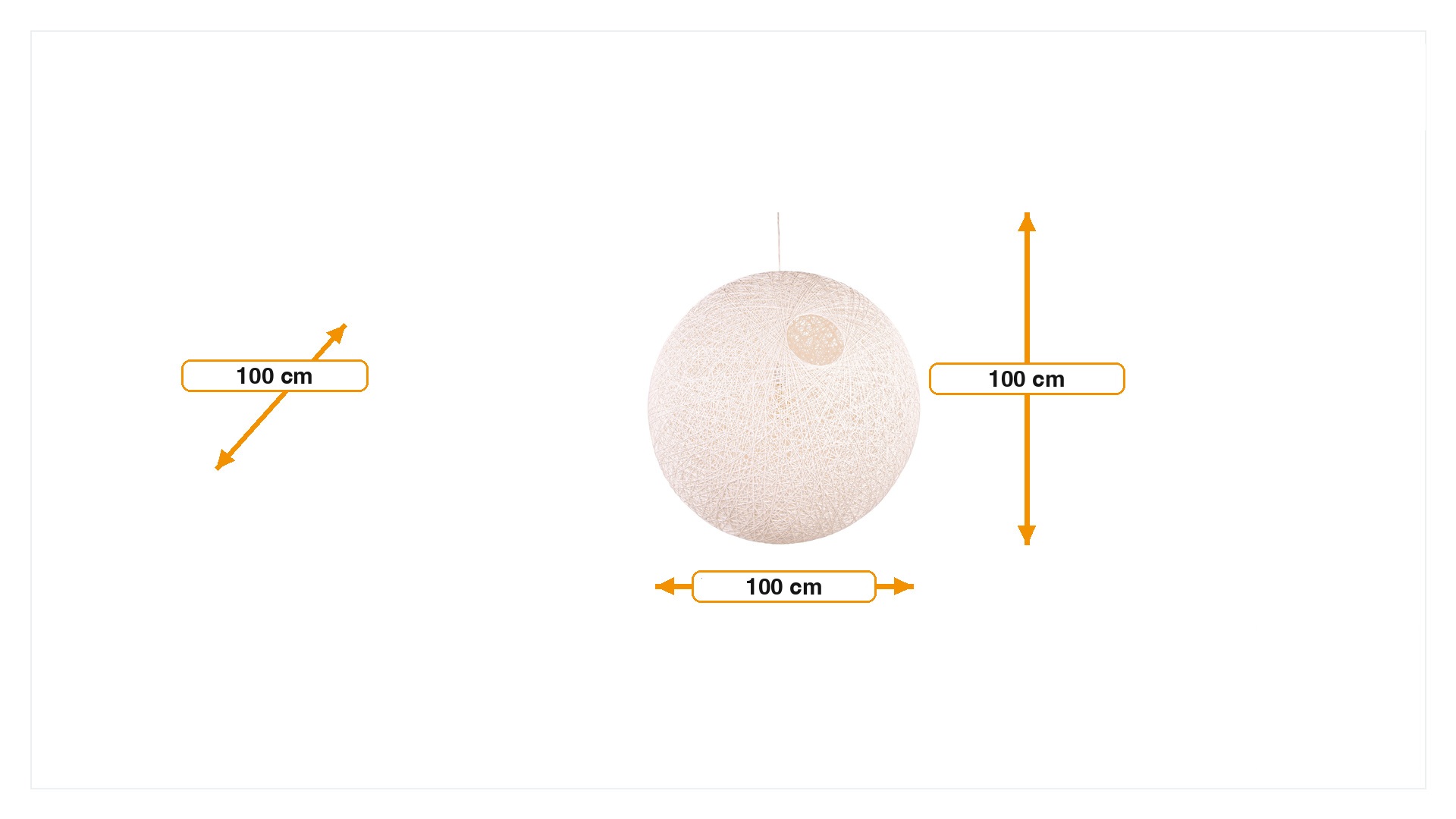 Product dimensions for Anheng lys Random Light hvit | FurnFurn