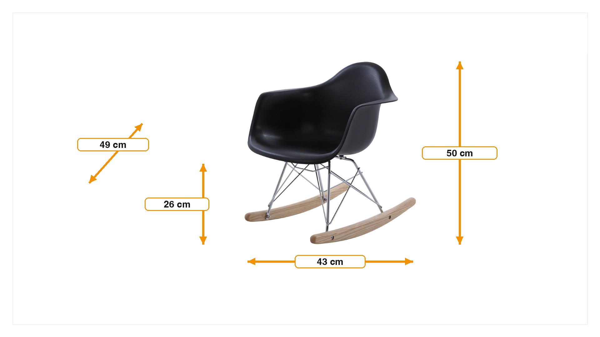 Product dimensions for Rocking chair RA-rod Junior | FurnFurn
