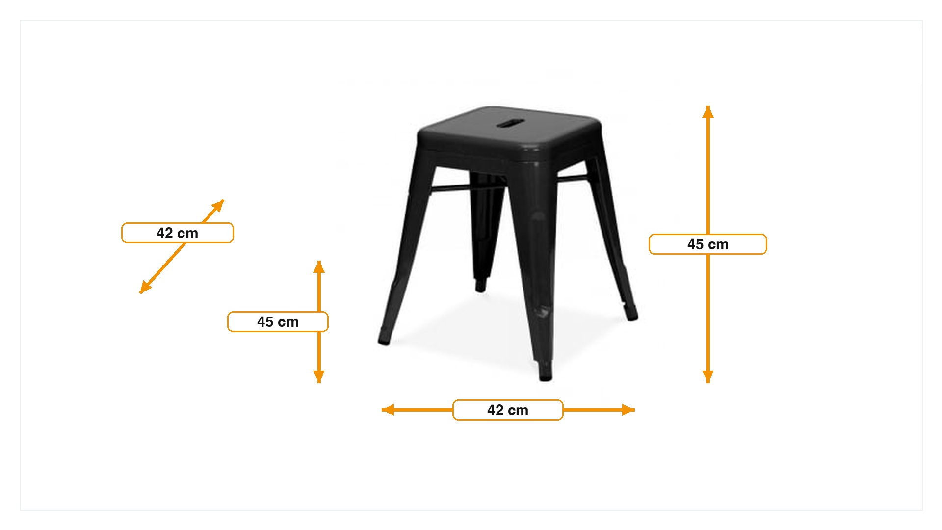 Product dimensions for Hocker Tolix style Barhocker 45cm | FurnFurn