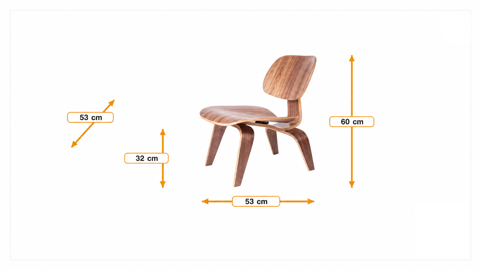 Product dimensions for Lounge stol LCW | FurnFurn