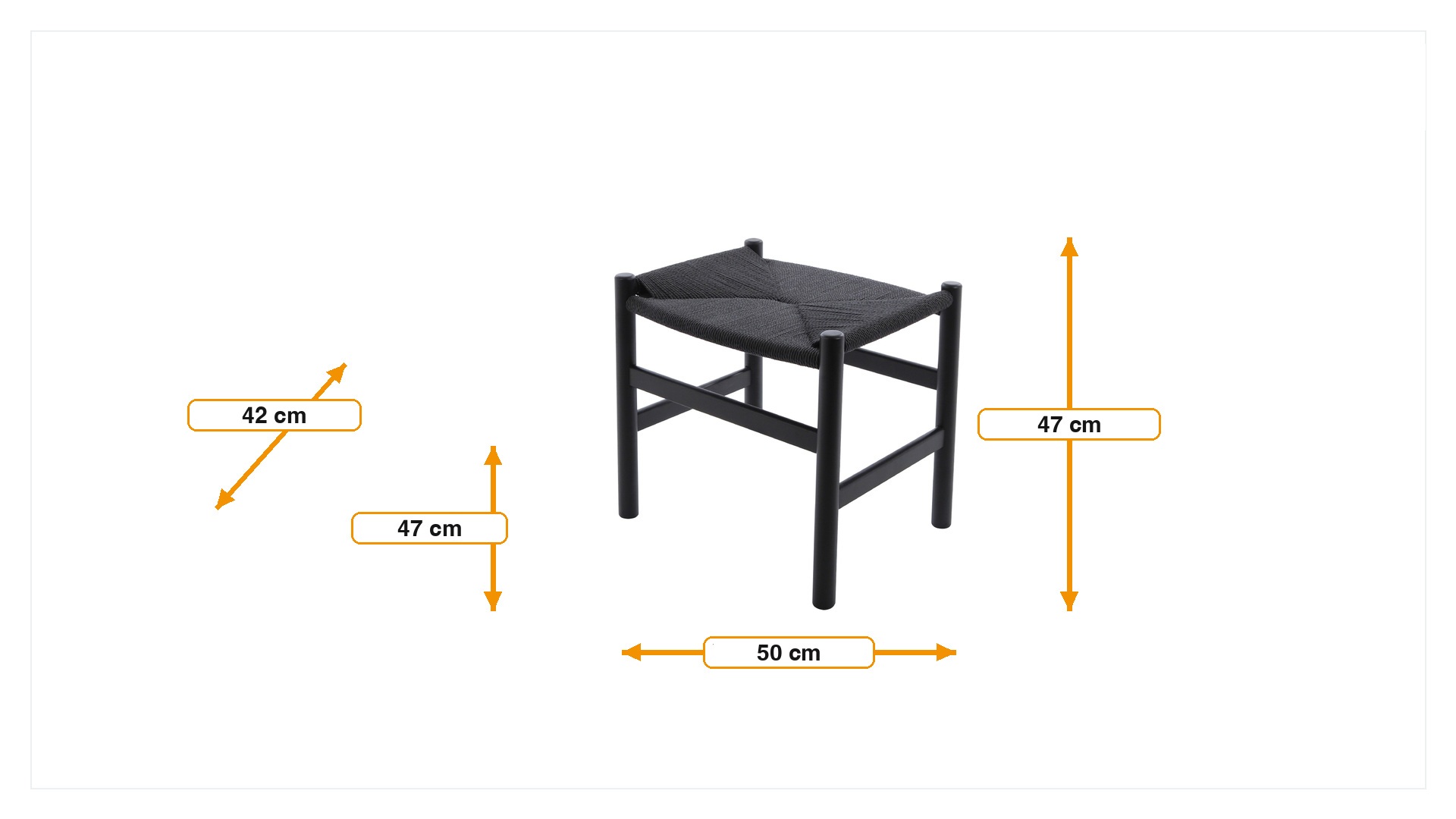 Product dimensions for Ottoman Y-chair wishbone stil CH24 | FurnFurn