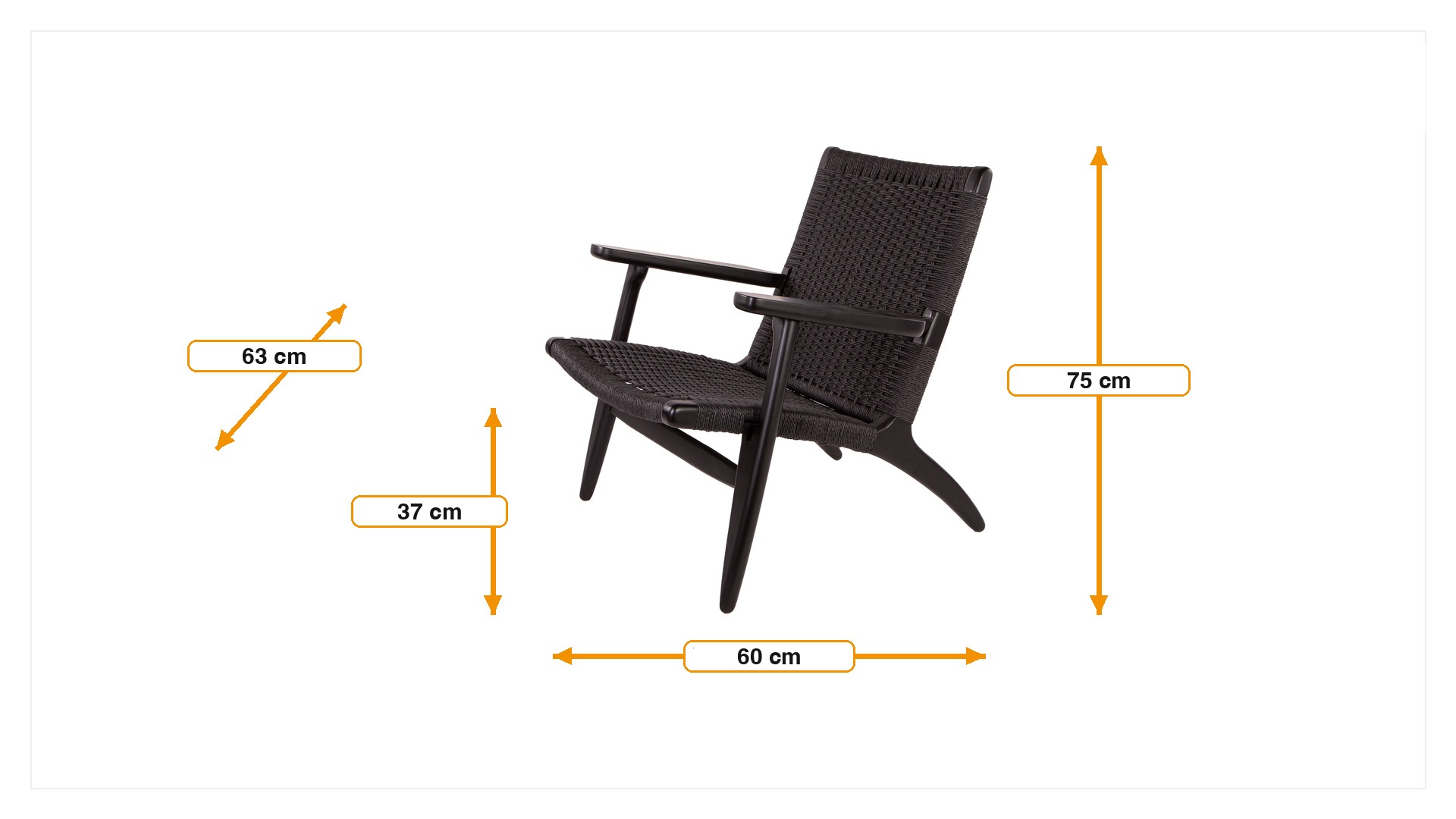 Product dimensions for Lænestol Easy Chair | FurnFurn