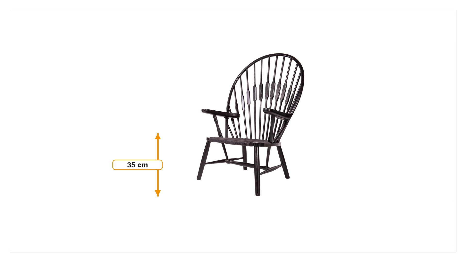 Product dimensions for Lounge stol Peacock | FurnFurn