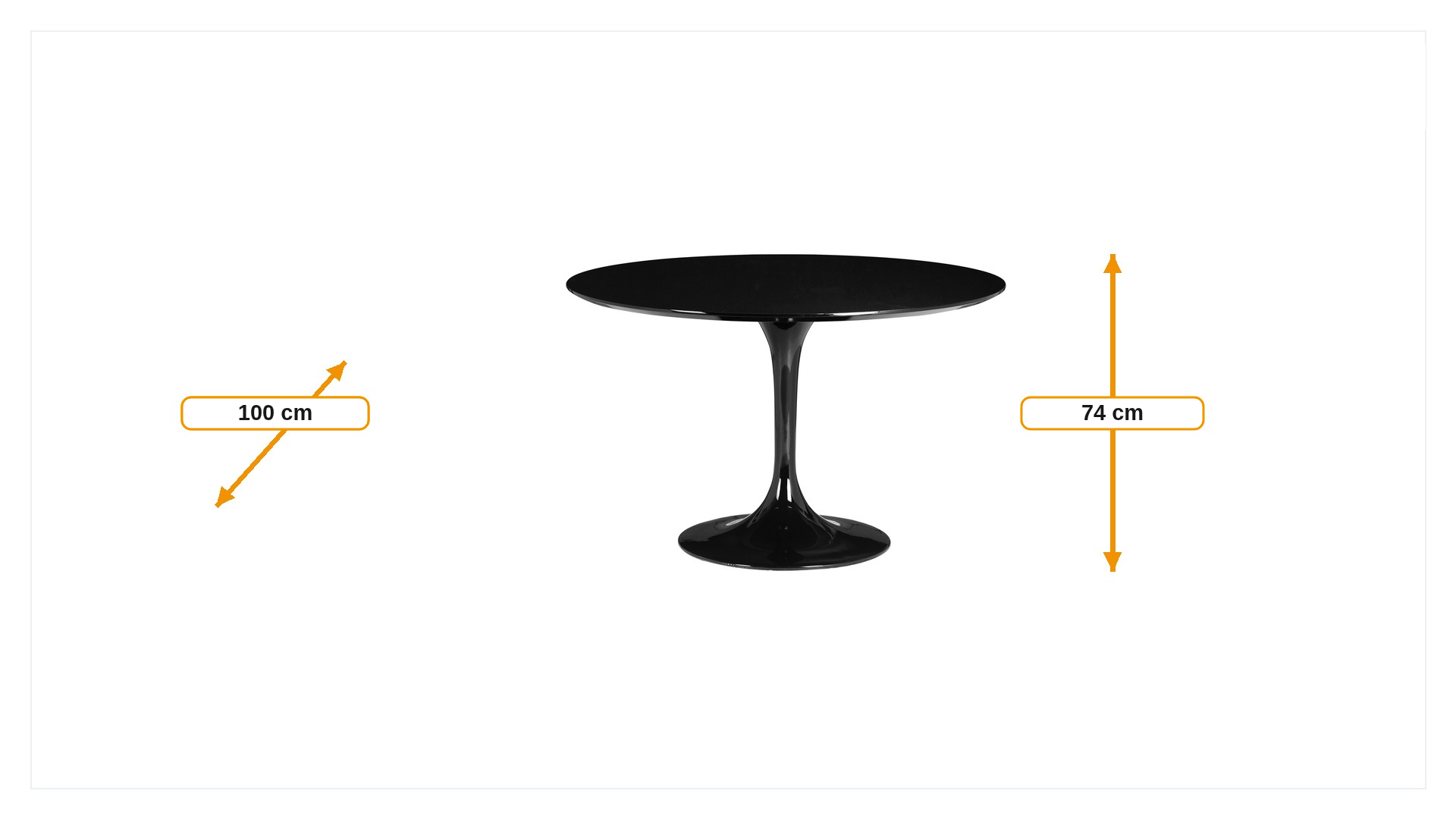 Product dimensions for Table à manger Table tulipe 100cm | FurnFurn