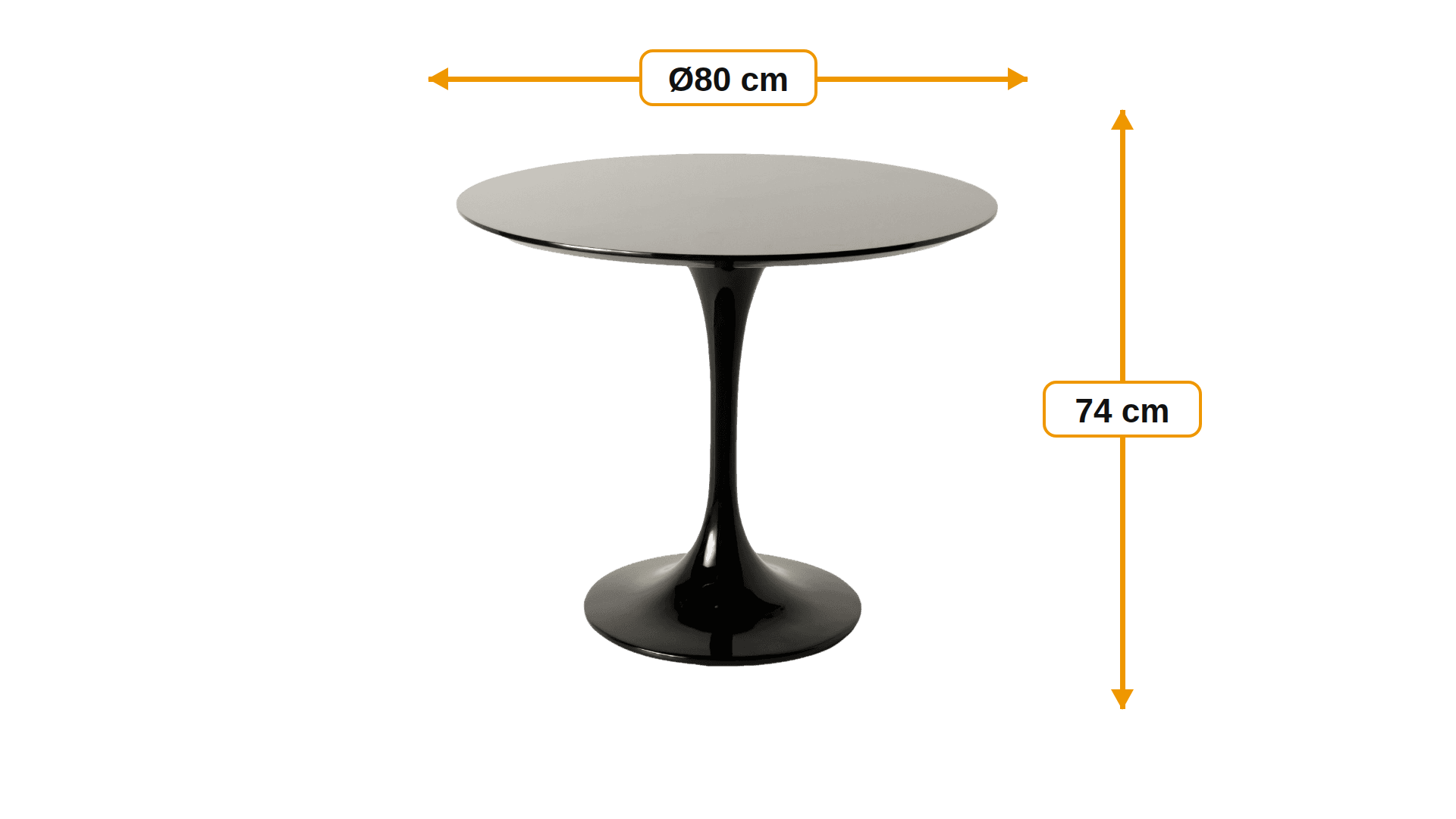 Product dimensions for Table à manger Table tulipe 80cm | FurnFurn