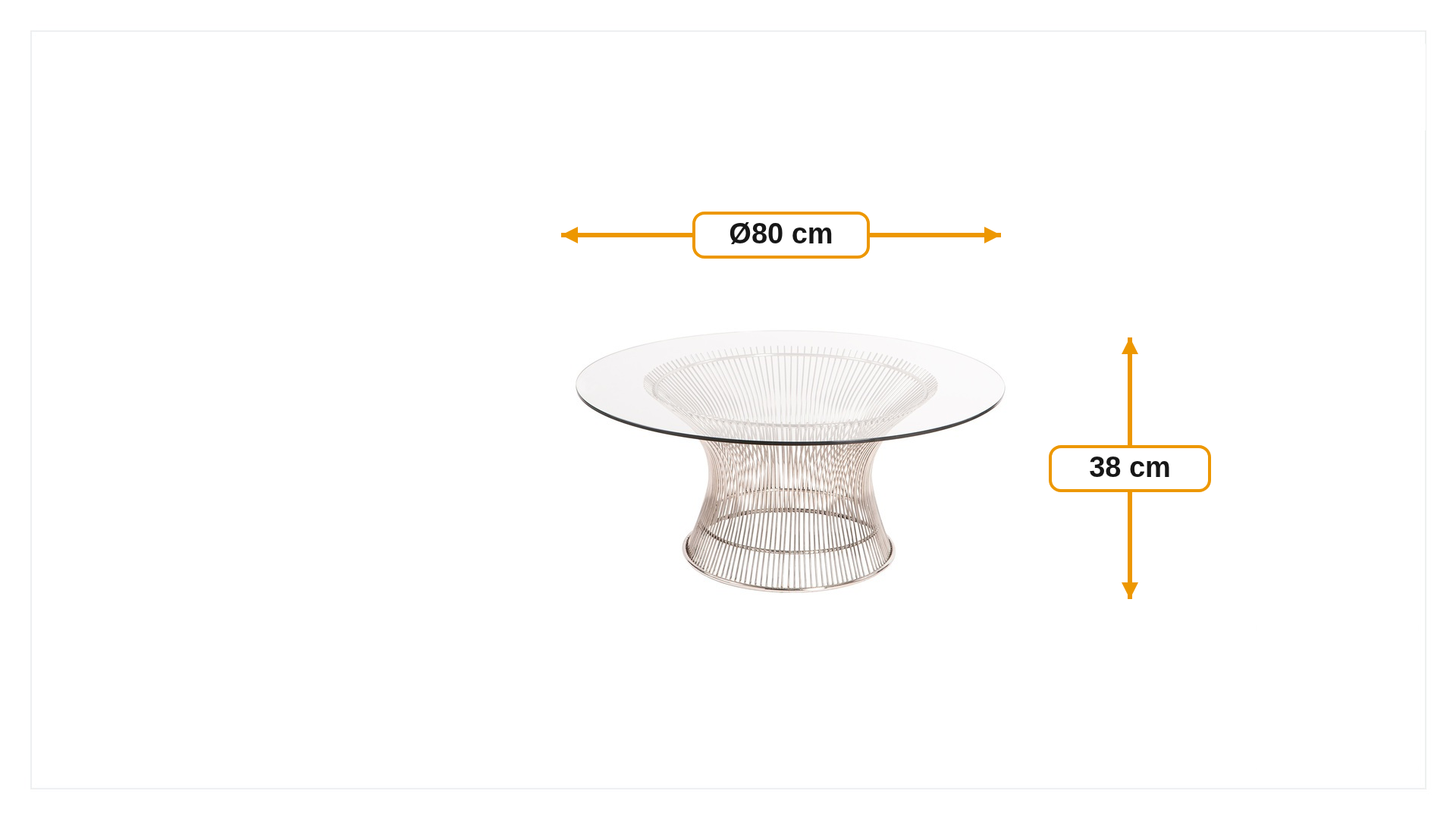 Product dimensions for Mesa de centro Wire mesa | FurnFurn