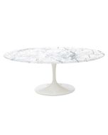 furnfurn tavolo da pranzo Oval | Eero Saarinen replica Tabella del tulipano Piano in marmo bianco bianco Base