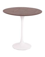 furnfurn Beistelltisch 50cm | Eero Saarinen Replik Tulip Side table Top Nussbaum weiß Tischbein