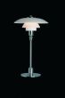 furnfurn lâmpada de mesa pequeno | Henningsen réplica DPH 3/2 branco de vidro Chrome